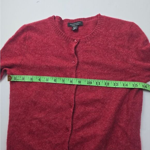 Saks Fifth Avenue -  Cashmere Cardigan Sweater Red - Small - Picture 6 of 8